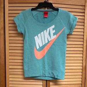 Nike Aqua Top with Coral Swoosh